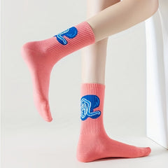 5 Pairs Letter Print Socks Breathable Sports Socks Women's Stockings