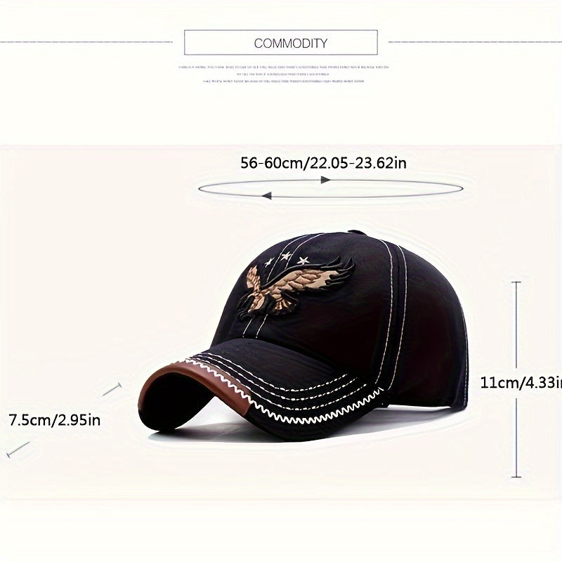 Eagle Embroidered Baseball Cap Sun Hat For Men And Women