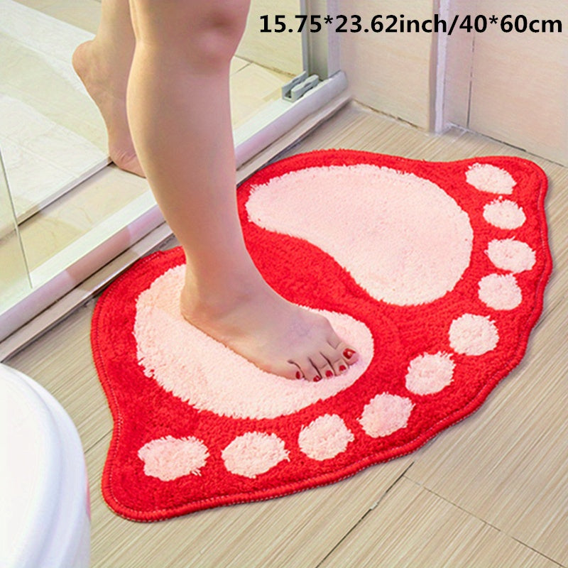 Cartoon Feet Doormat Soft Plush Area Rug Non Slip Absorbent Bathroom Bedroom Rug