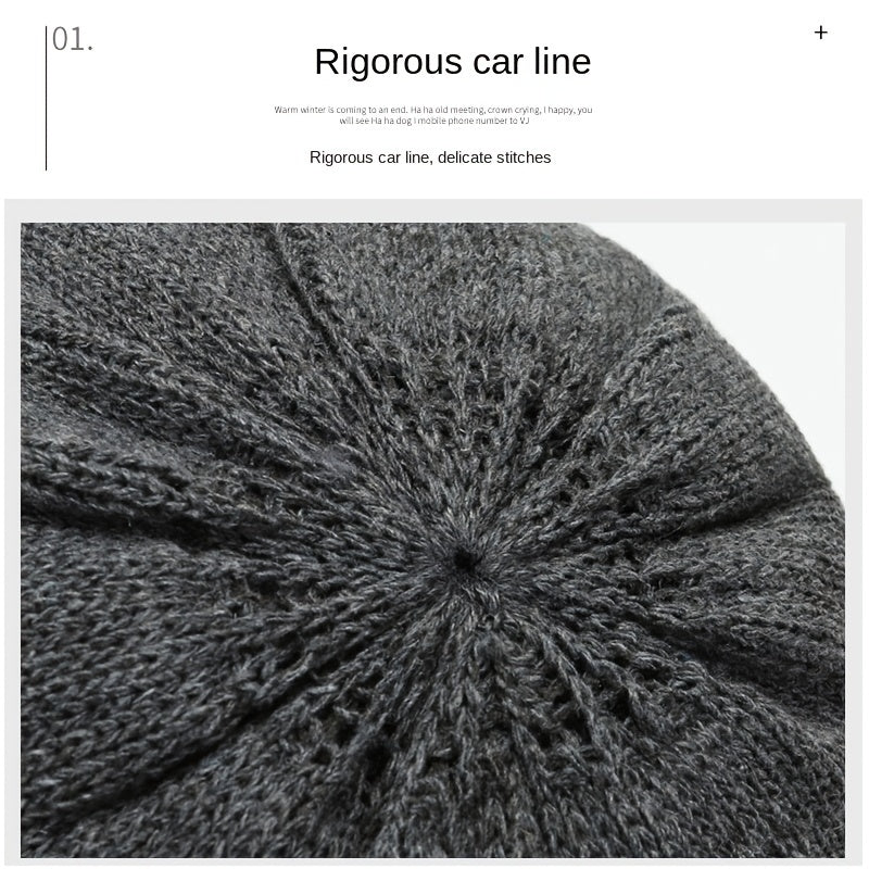 Men's Knitted Hat Muffler Autumn Winter Warm Windproof Wool Hat