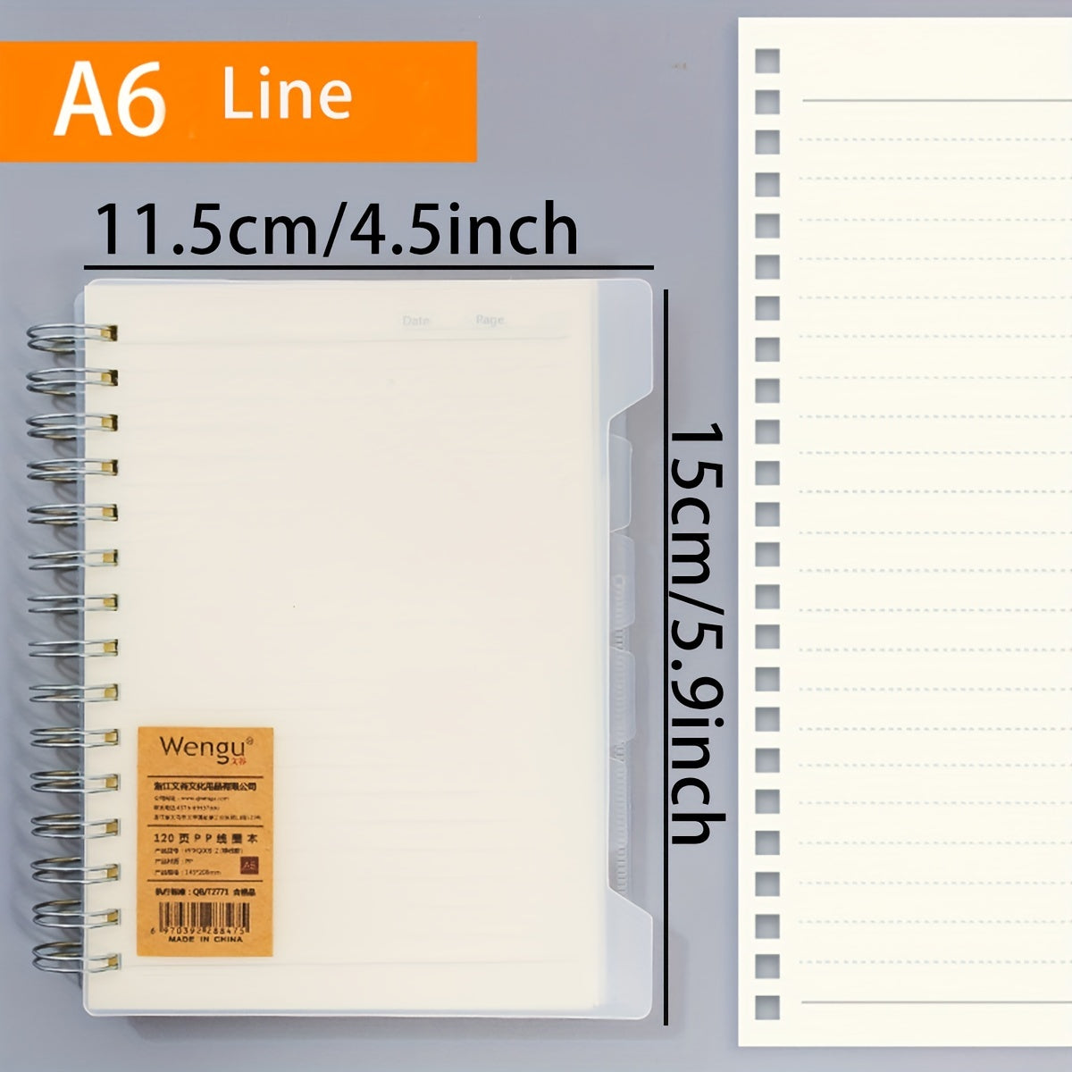 A6 Transparent Loose leaf Coil Book Index Sticker Notebook