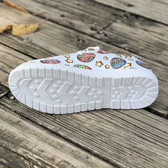 Colorful Pattern Flat Skate Shoes Casual Breathable Non Slip Sneakers
