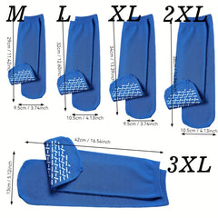 Non Slip Hospital Grip Socks - 1 Pair, Men/Women, Diabetic Socks, Wide Stretch