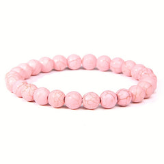 Natural Rose Quartz Beaded Bracelet - Fashionable Unisex Style