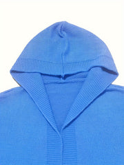  Open Front Hooded Cardigan