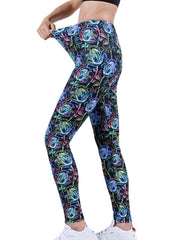 Floral Print Yoga Pants High Waist Leggings