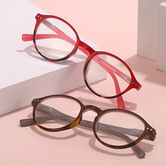Retro Tortoiseshell Round HD Reading Glasses for Women Presbyopic 1.0-4.0