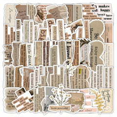 Retro Inspirational English Text Stickers DIY Handbook Collage