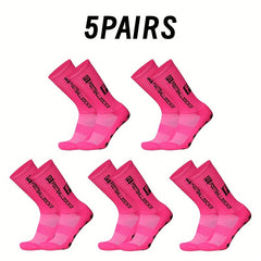 5 Pairs Non-Slip Mid-Calf Football Socks