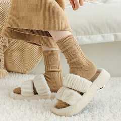 6 Pairs Argyle Solid Socks Mid Tube Women's Stockings