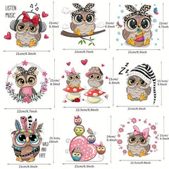 1pc Owl Animal Iron On Patches for DIY Heat Transfer Clothes TShirt