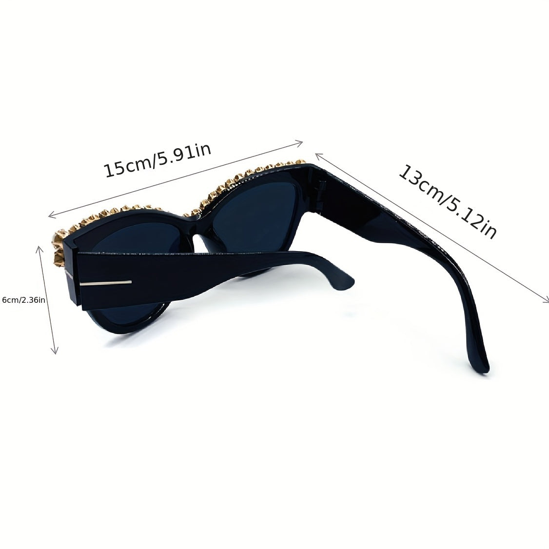 Y2K Rhinestone Cat Eye Sunglasses For Women Men Large UV400