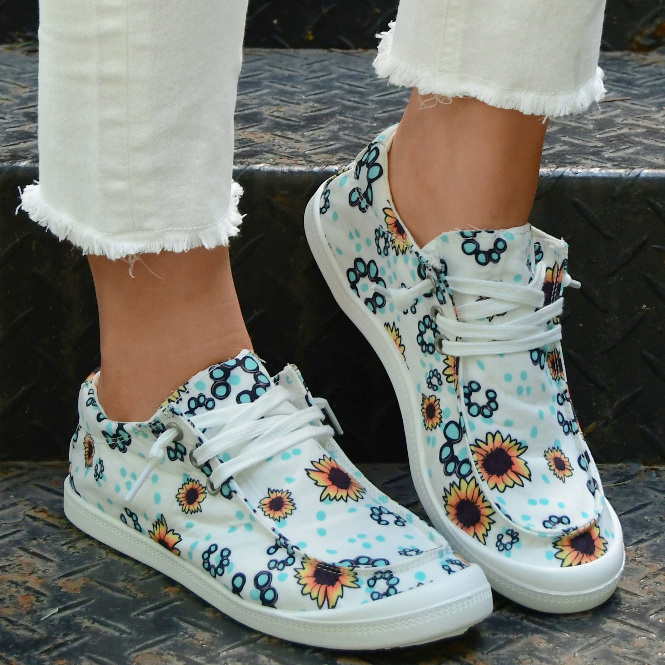 Tie Dye Canvas Casual Sneakers Low Top Lace-Up Women's Shoes