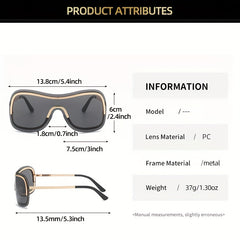 Y2K Gradient Lens Metal Frame Sunglasses UV400