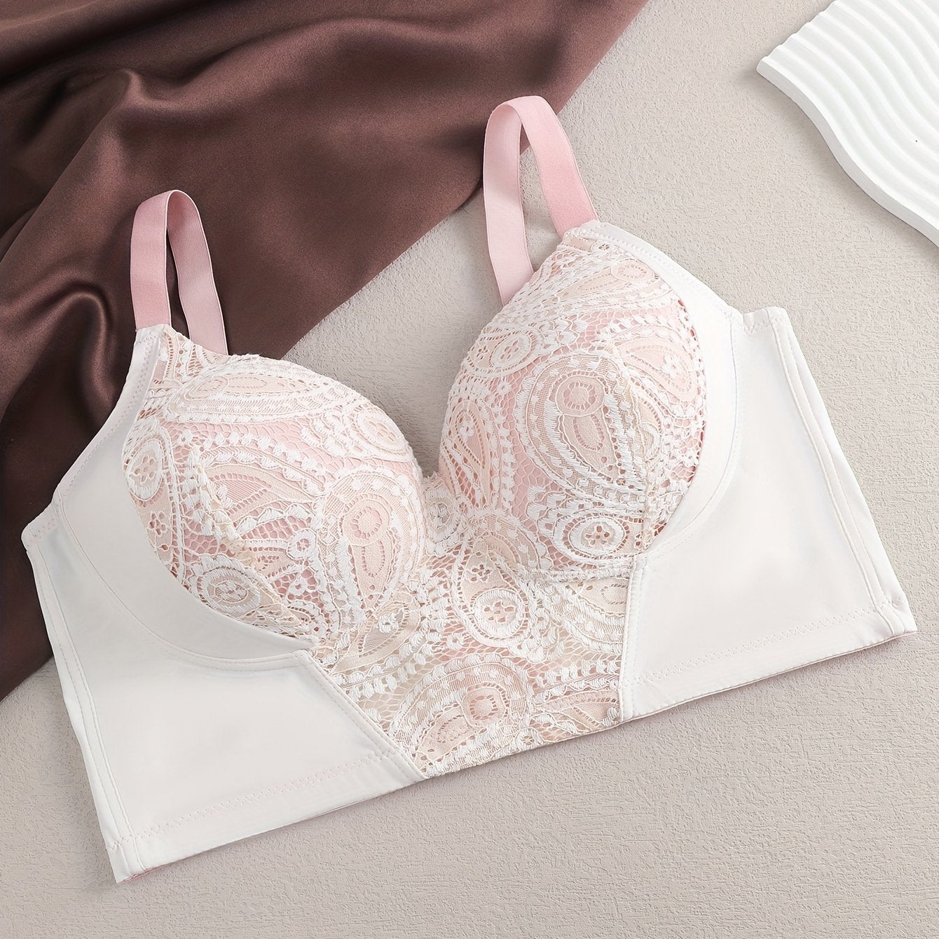  Paisley Lace Molded Cup Padded Bralette