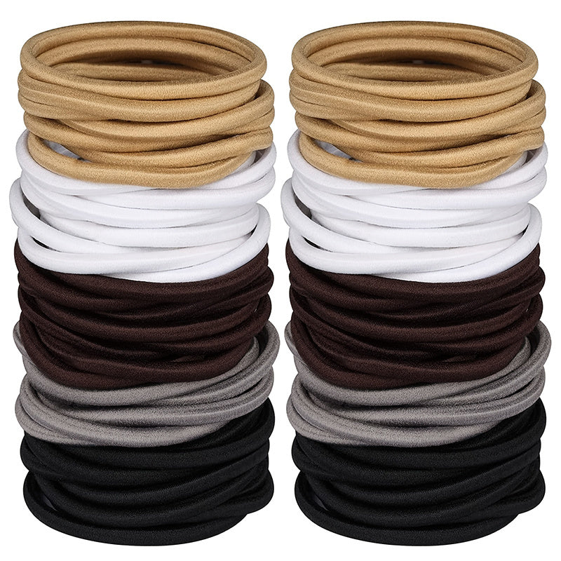 120pcs Elastic Hair Ties for Thick Curly Hair