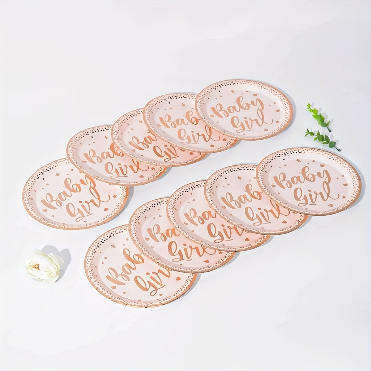 Rose Gold Cake Paper Plate Disposable Plate 10pcs
