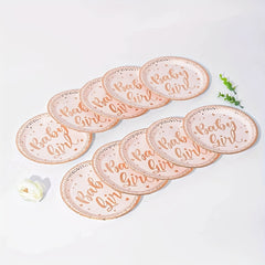 Rose Gold Cake Paper Plate Disposable Plate 10pcs