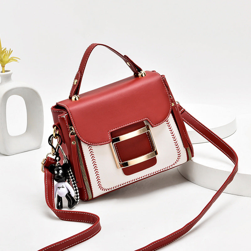 Stylish Top Handle Bag Faux Leather Purse Shoulder Bag