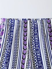  Butterfly & Dot Print High Rise Stretch Pants
