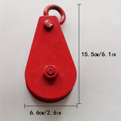 Single Wheel Pulley Block Red Hook Type Metal Lifting Crane Pulley