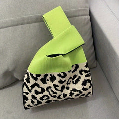 Stylish Pattern Knitted Satchel Bag