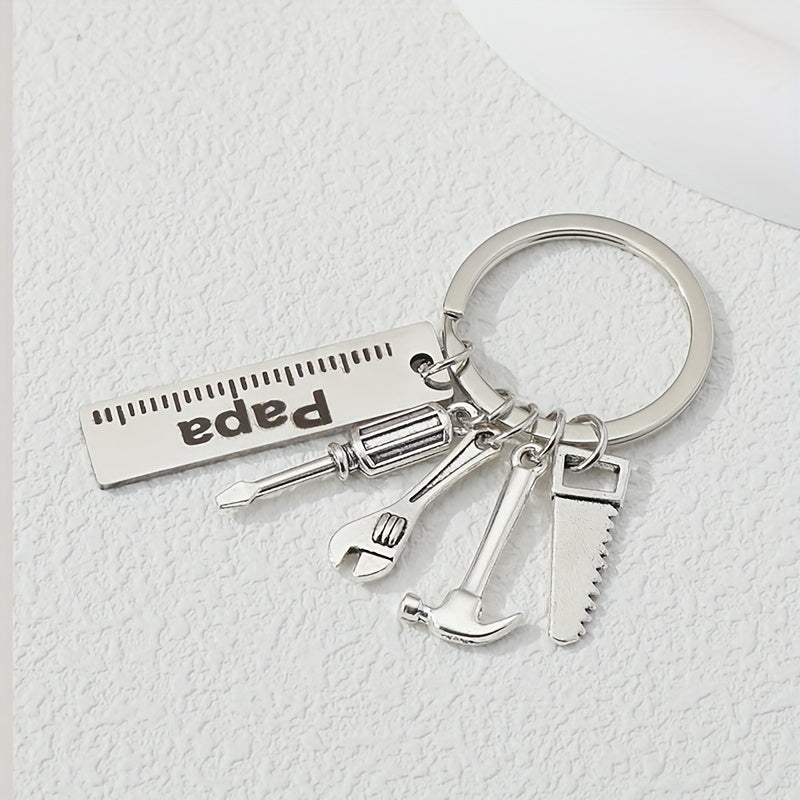 Metal Repair Tools Keychain Dad Print Key Ring Gift
