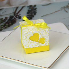 50pcs Peach Heart Candy Chocolate Party Favor Box for Birthdays Weddin