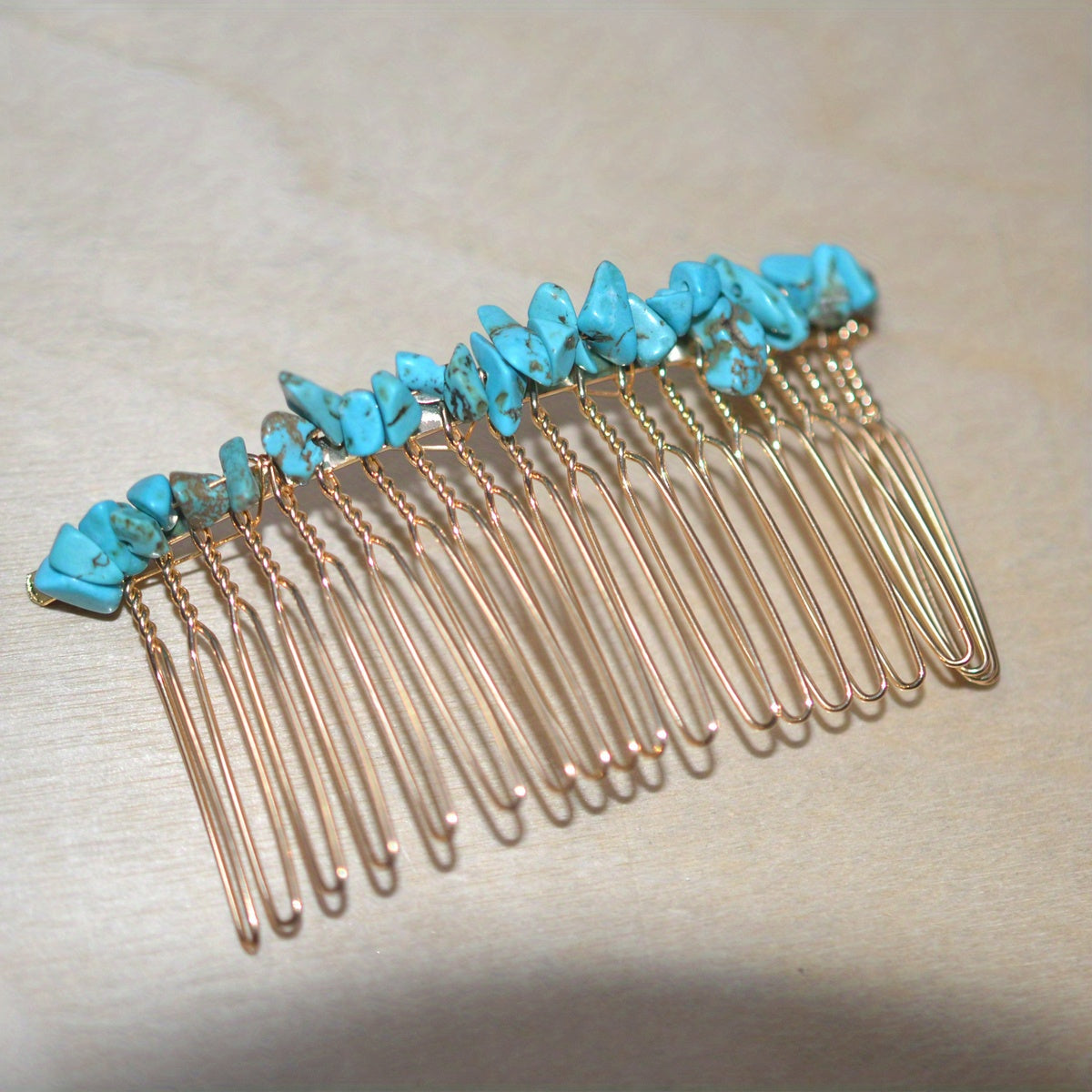 Natural Crystal Stone Hair Comb Amethyst Headwear Bride Hair Accessories