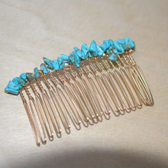 Natural Crystal Stone Hair Comb Amethyst Headwear Bride Hair Accessories