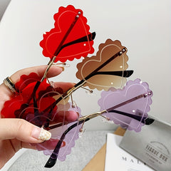 Y2K Heart Sunglasses Tinted Rimless Party Prom Decorative Shades