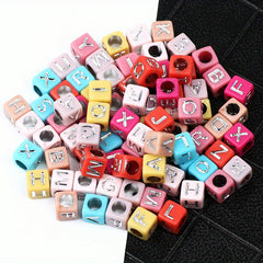 100pcs Mixed Acrylic Heart Letter Beads for DIY Jewelry Making