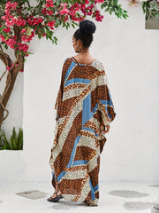  Boho Leopard Print Cover Up Dress