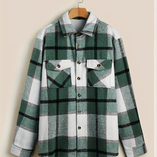 Men's Vintage Plaid Jacket for Spring Fall