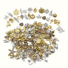 30-60pcs Alloy Silver Pendant Vintage Charms Bulk for DIY Jewelry Making