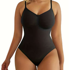 V Neck Backless Tummy Control Bodysuit for Women