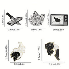 Japanese Sadako Pattern Brooch Mobile Phone Decoration Crystal Pin