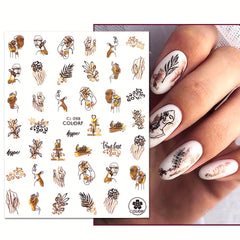 3D Graffiti Nail Art Stickers Abstract Line DIY Manicure Tips Decoration
