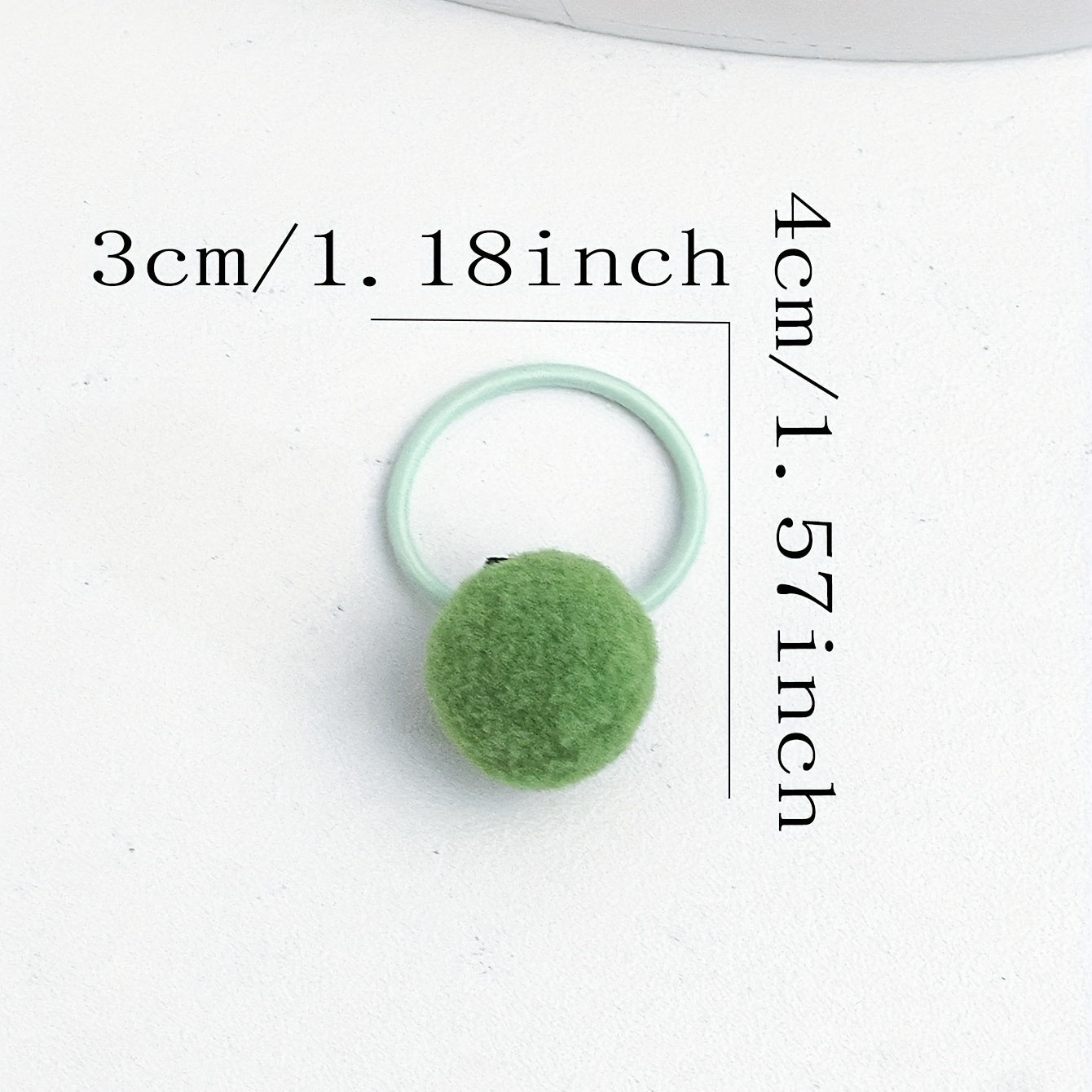 30pcs Plush Ball Decor Hair Tie Solid Hair Rope Elastic Ponytail Holder