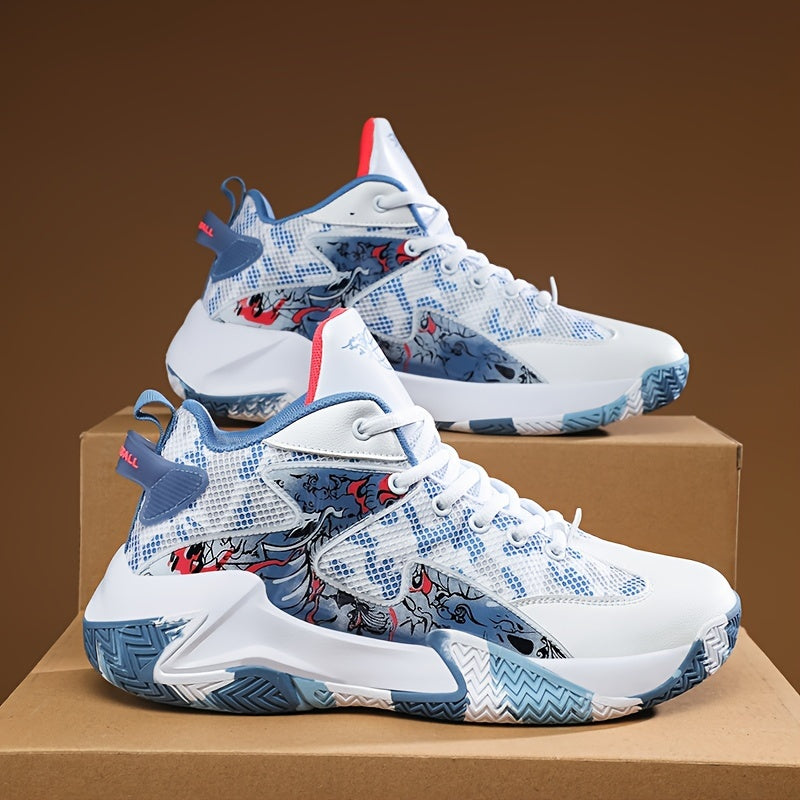 Men's Block Basketball Shoes Lace Up Sneakers