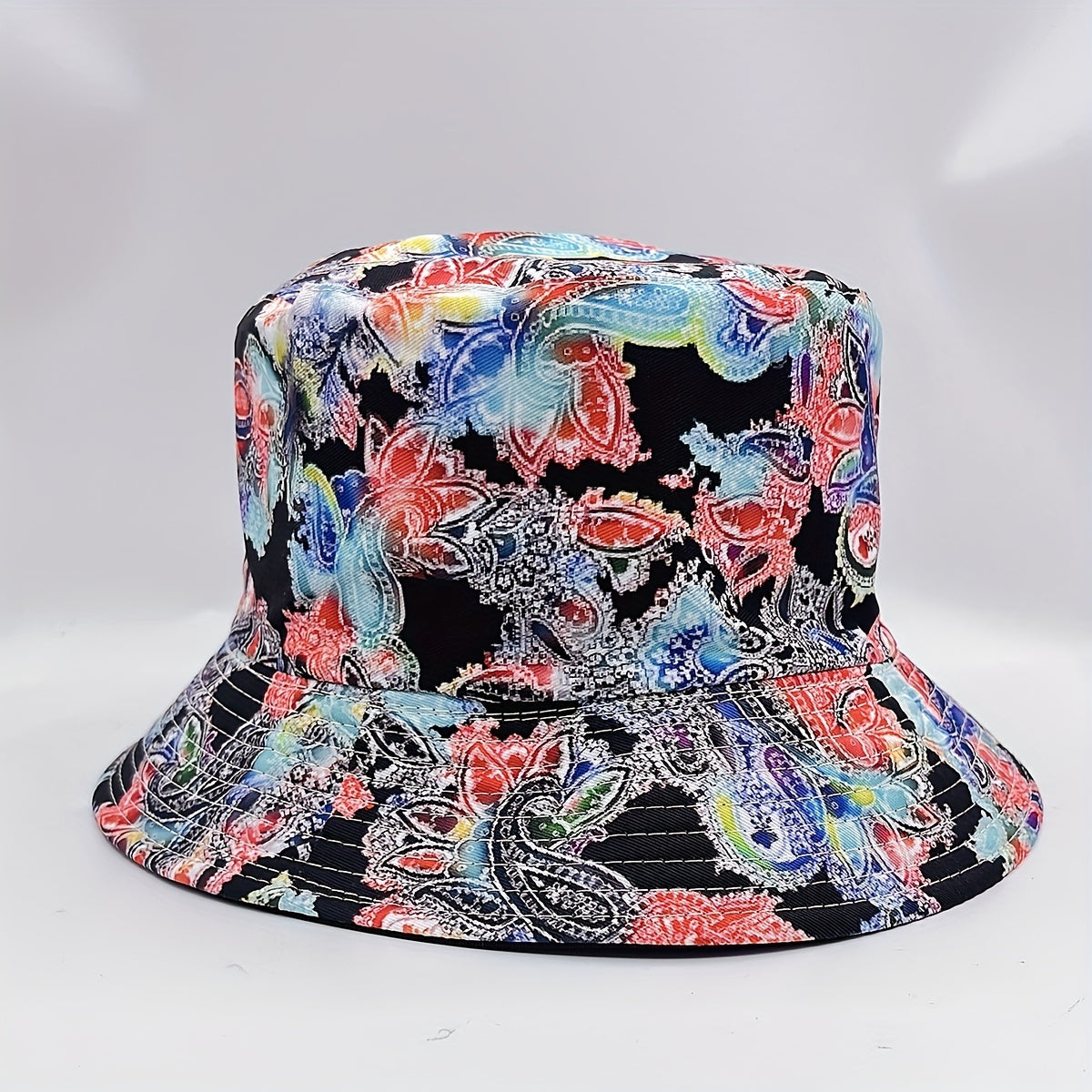 Vintage Paisley Print Bucket Hat Reversible Lightweight Sun Hat for Women Men
