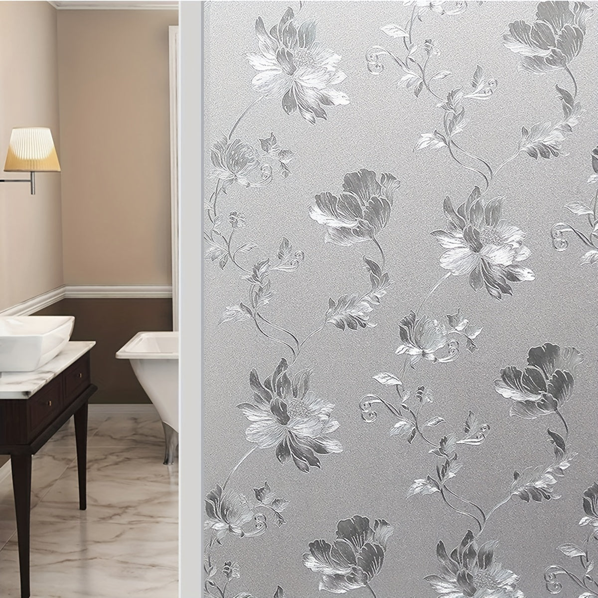 Privacy Window Film Frosted Pattern Removable Non Adhesive Glass Sticker