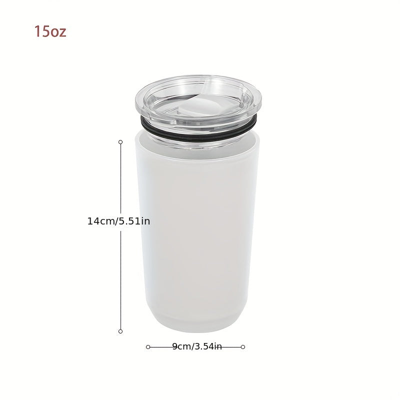 443ml Plastic Coffee Cup Portable Water Bottle for Sports Fitness