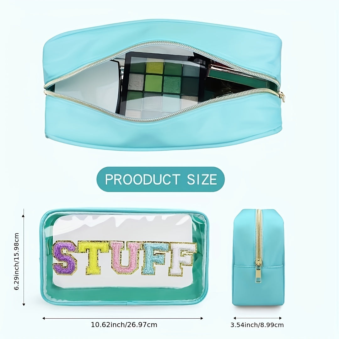 Chenille Letter Patched Makeup Bag Portable Cosmetic Bag