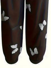 Women's Plus Butterfly Print Waist High Rise Jogger Pants