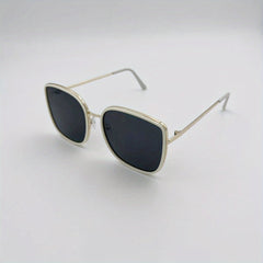 Oversized Square Sunglasses Anti Glare Metal Glasses UV400