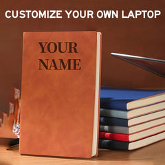 Personalized A5 PU Leather Notebook with Name - Durable & Stylish for Journaling