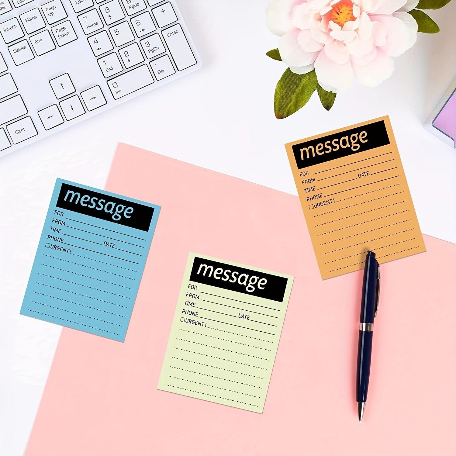 Sticky Note Phone Message Pad Colored Fluorescent Notebook