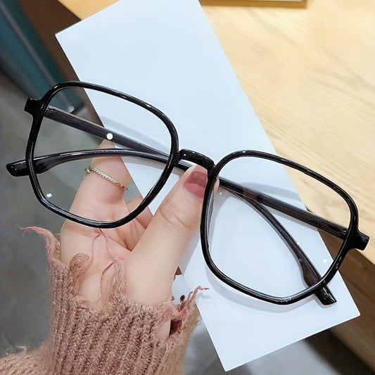 Clear Lens Glasses Geometric Frame Eyeglasses Anti Light Eyewear