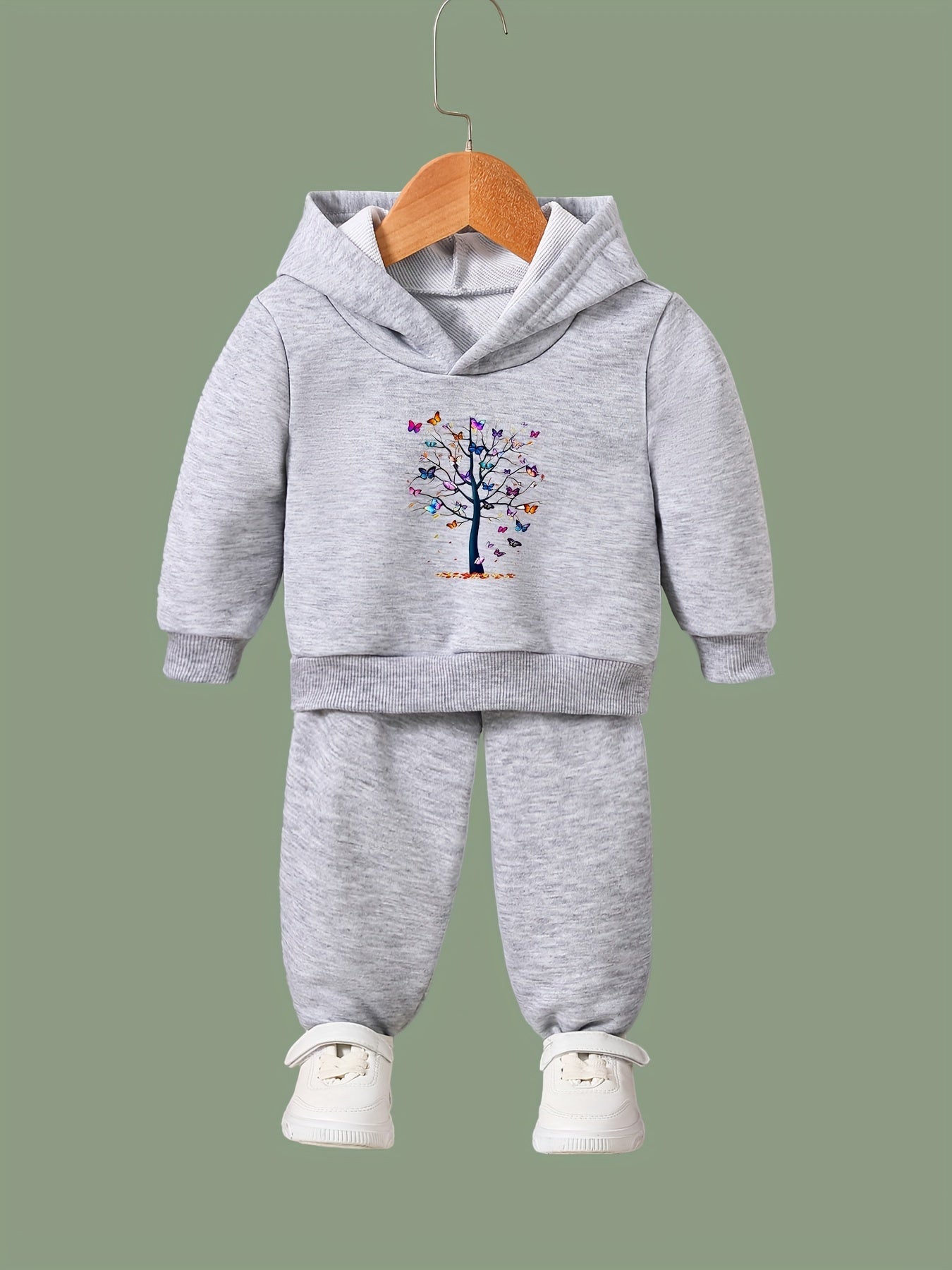 Tree Graphic 2pc Girls Activewear Set for Spring Fall Sports